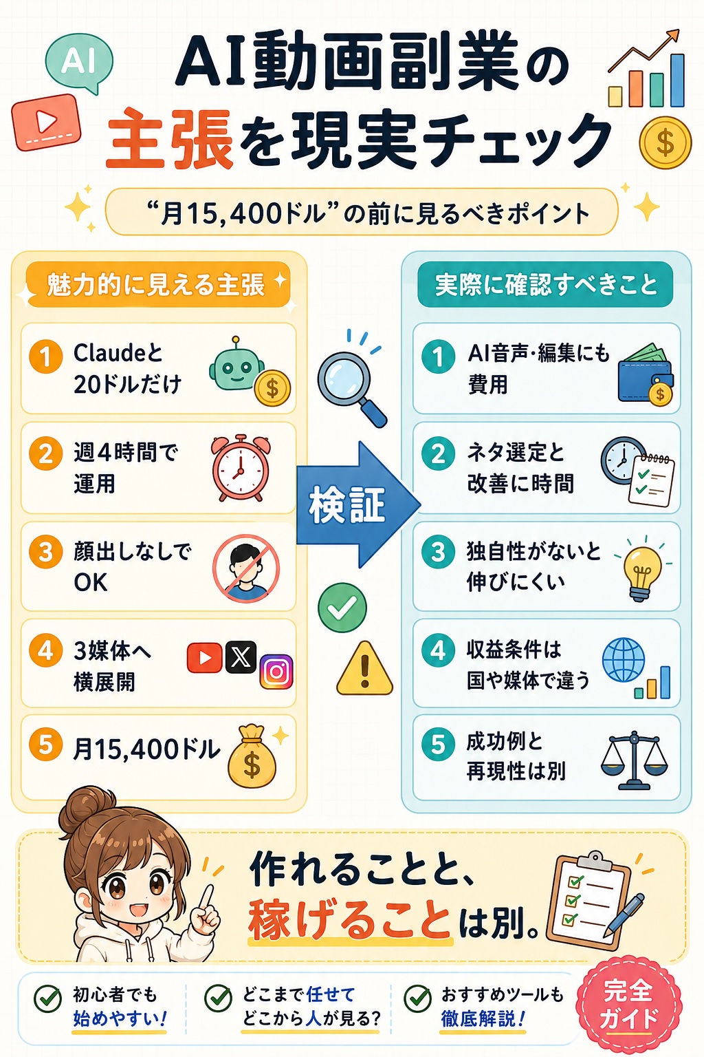 AI動画副業の主張を現実チェック